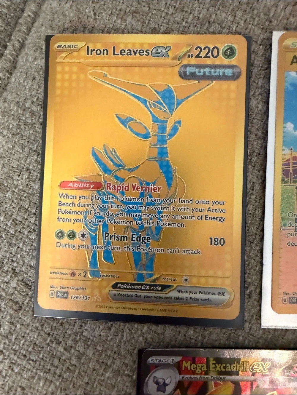 Pokémon TCG 3 Card Hit Lot | Iron Leaves ex Gold Artazon Mega Excadrill ex